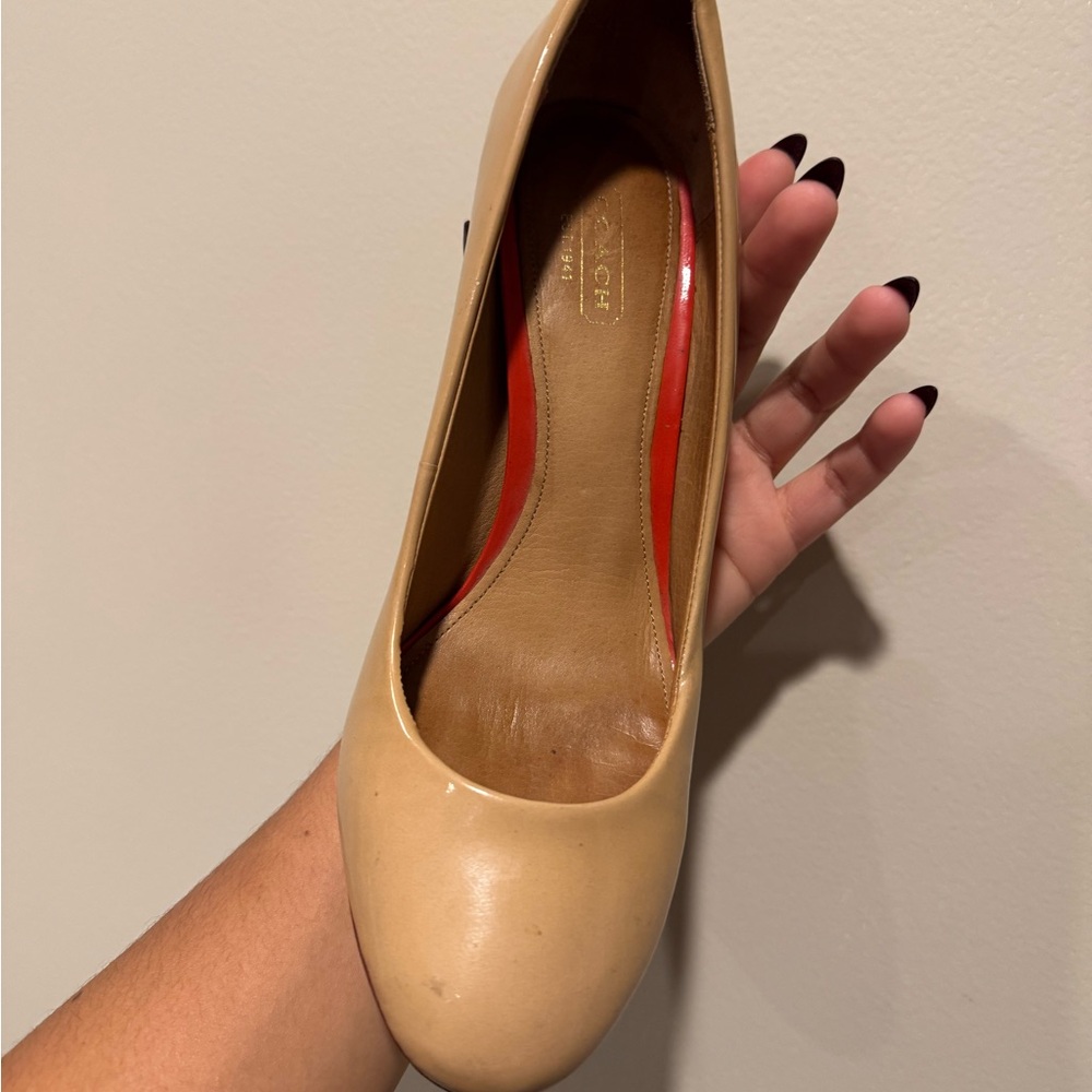 Coach Elegant Tan Women's Pumps - Picture 2 of 9